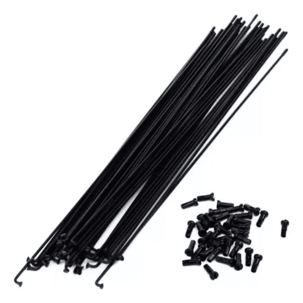 Rayos 285MM Negro / Niple Negro Bolsa 144 Unidades