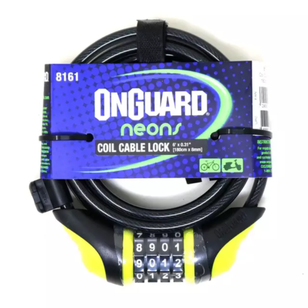CANDADO NEON CABLE 180MMX 8MM AMARILLO