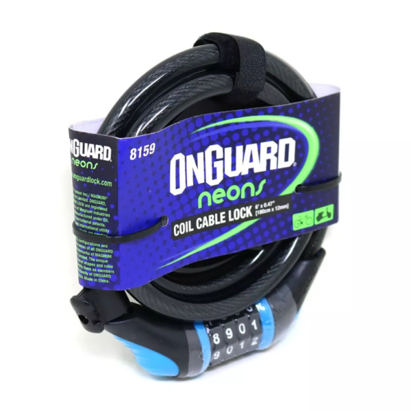 CANDADO NEON CABLE 180MMX 8MM AZUL