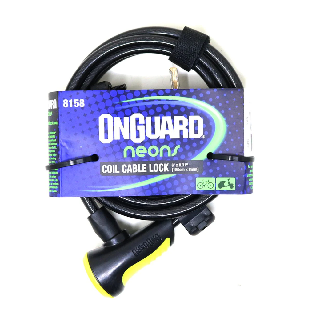 CANDADO ONGUARD LLAVE ESPIRAL 180MMX 8MM AMARILLO