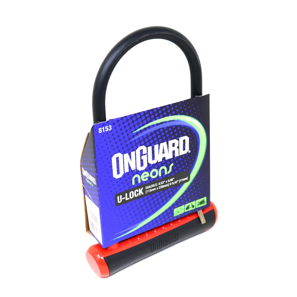 CANDADO ONGUARD LLAVE U-LOCK NS 115X230MM ROJO